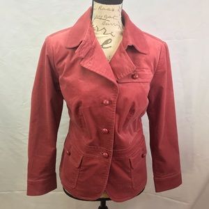 Talbots Terra-Cotta Red Velvet Blazer Jacket 12WP